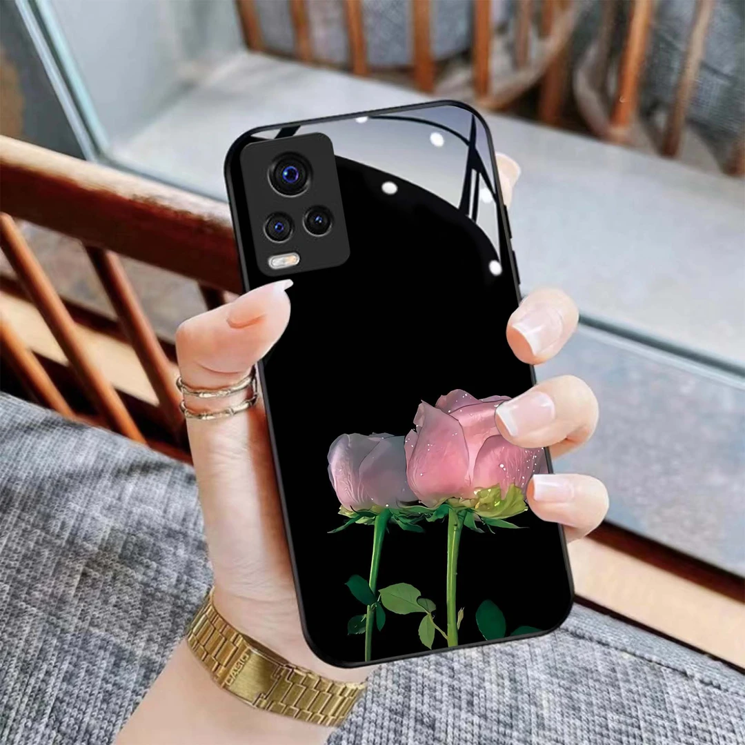 【vivo S7/S7t 通用】网红个性玫瑰钢化玻璃手机壳  轻薄防摔刮