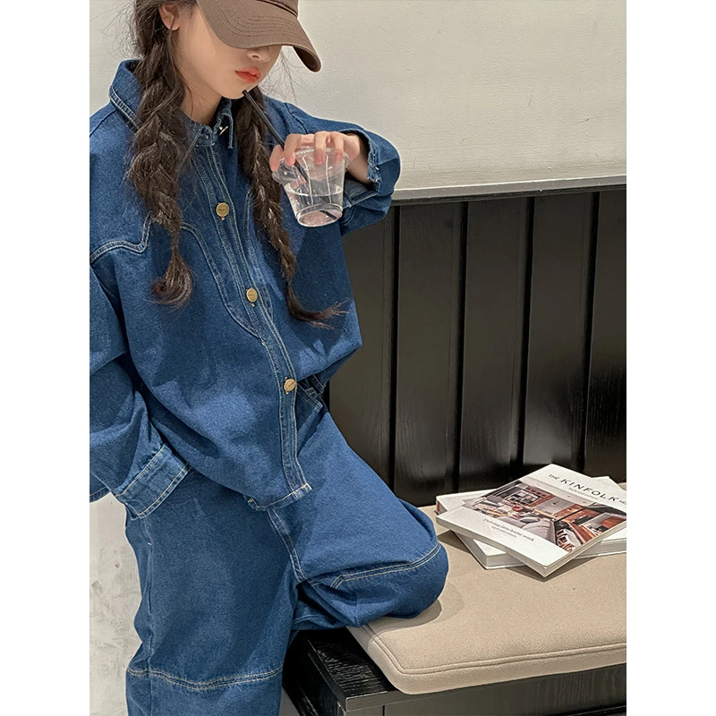 K24636孙小美女童牛仔套装2025新款春秋装外套裤子两件套衣服