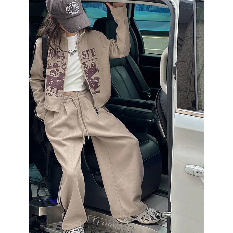 K26916孙小美女童套装2025新款秋冬装加绒加厚儿童运动两件套