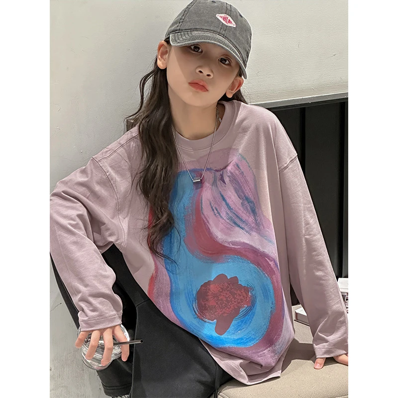 K26975孙小美女童春秋装卫衣2025新款儿童洋气上衣百搭长袖T