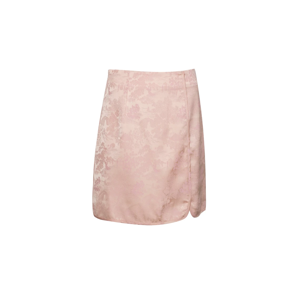 DNCY不规则下摆半裙蕾丝气质时尚新中式夏季复古DA41122159