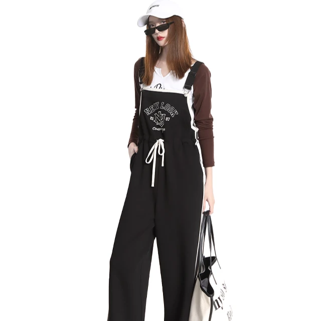 DNCY496复古边线背带裤显瘦超短新款宽松2024百搭春季DA33231027