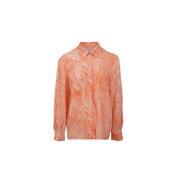 DNCY482高街褶皱衬衫女款衬衣长袖时尚休闲女士印花DA31303243