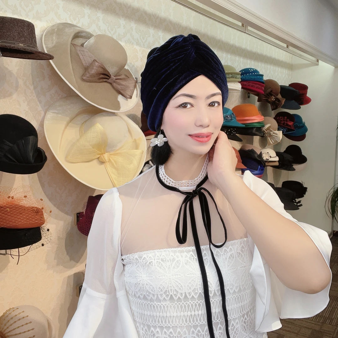 外单！设计！时尚百搭丝绒包头帽