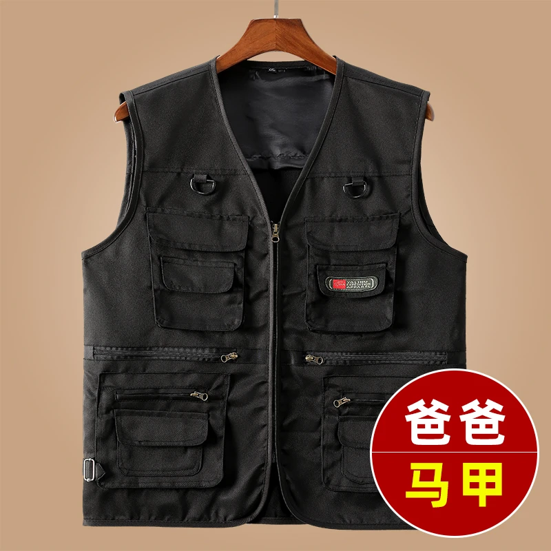 【10个口袋】春秋款中老年男士户外多口袋设计马甲大码钓鱼透气舒适