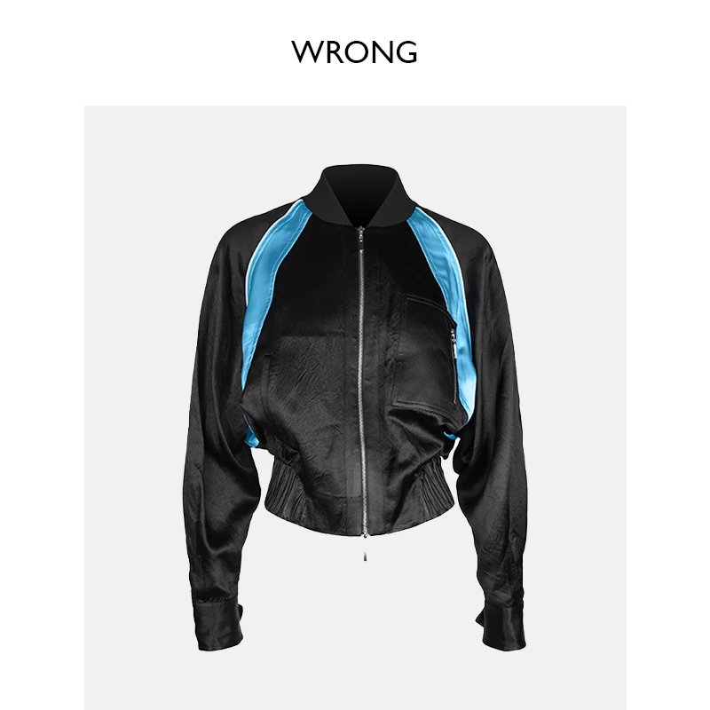 张千万 x WRONG 拼接设计学院风醋酸外套WC88JA022