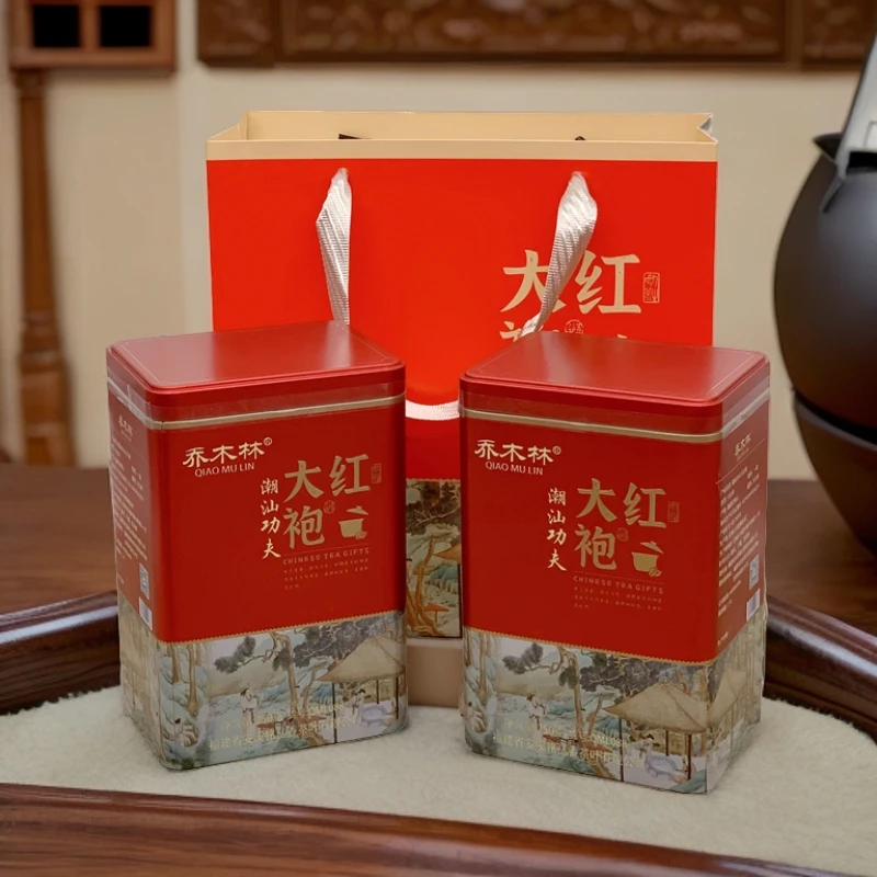 宠粉专属乔木林潮汕功夫岩韵茶叶盒装500g武夷山炭焙岩茶铁罐盒