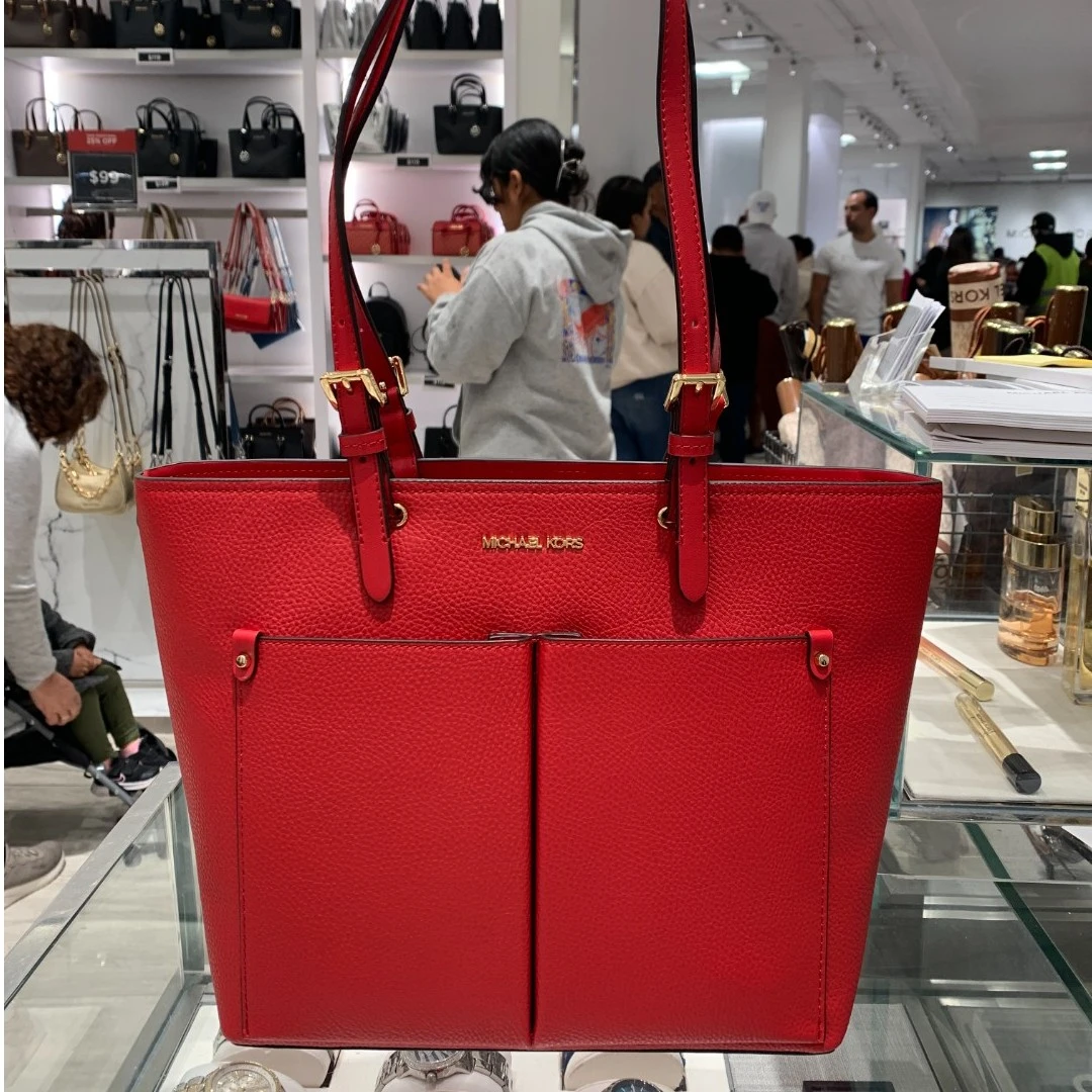 MICHAEL KORS 迈克高仕MK Jetset 拉链女士单肩包百搭托特包红色