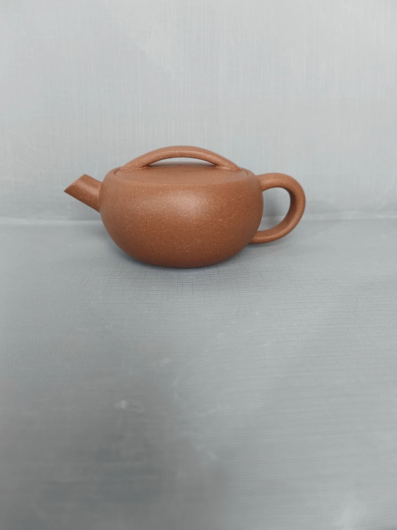 宜兴紫砂茶器具李梅半手工制炮嘴一片瓦壶段泥容量150cc球孔出水
