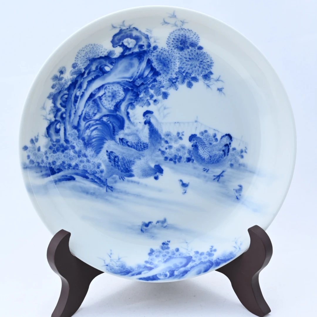 【景德镇名窑口】恒垣山房干泡白瓷合家欢赏盘高端茶器全手工全手绘