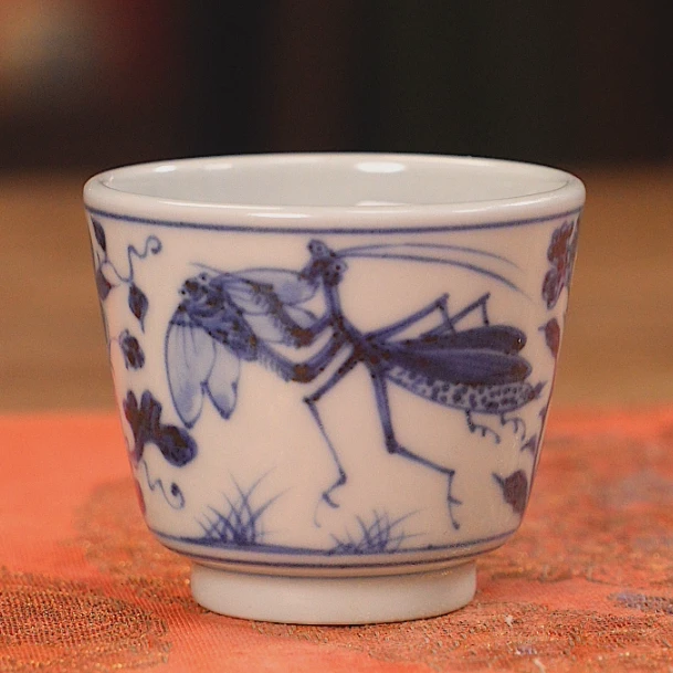 余志剑造 螳螂捕蝉小岩茶杯