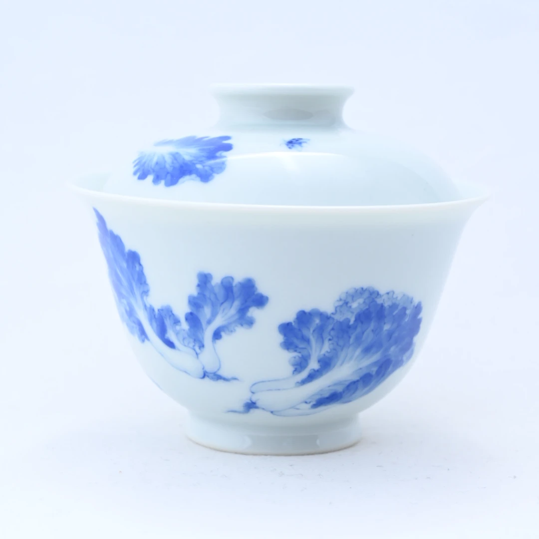 【景德镇名窑口】恒垣山房百财盖碗茶杯家用陶瓷高端茶器全手工手绘