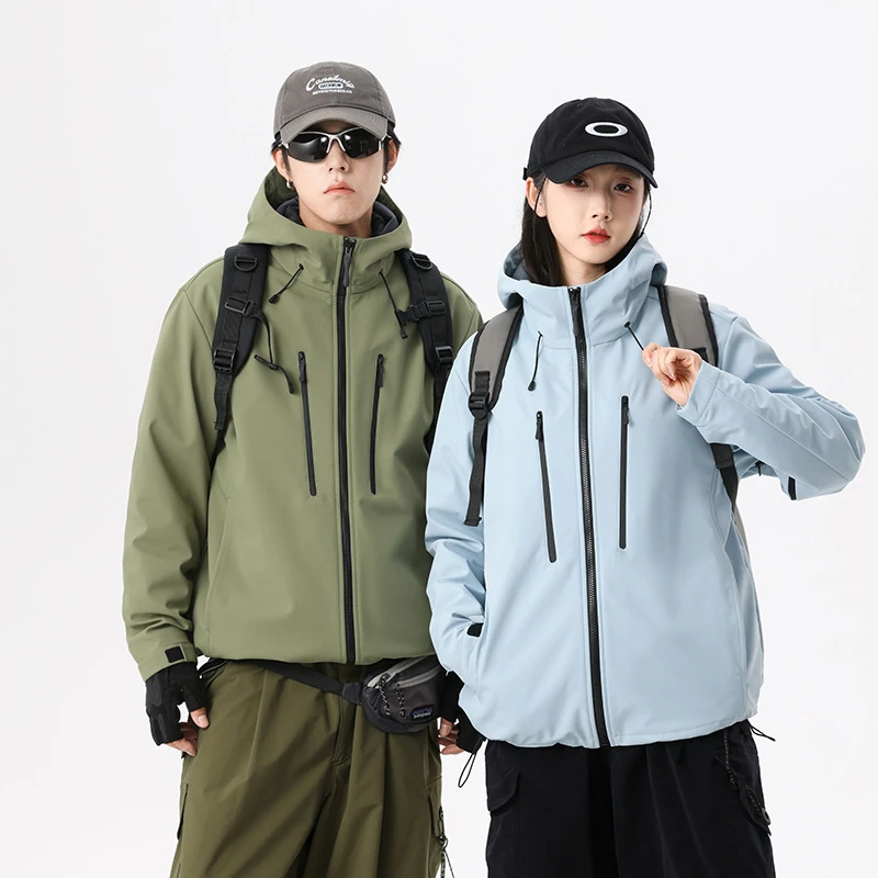 三合一达标软壳平替冲锋衣运动户外休闲情侣防水加绒防风保暖拆卸