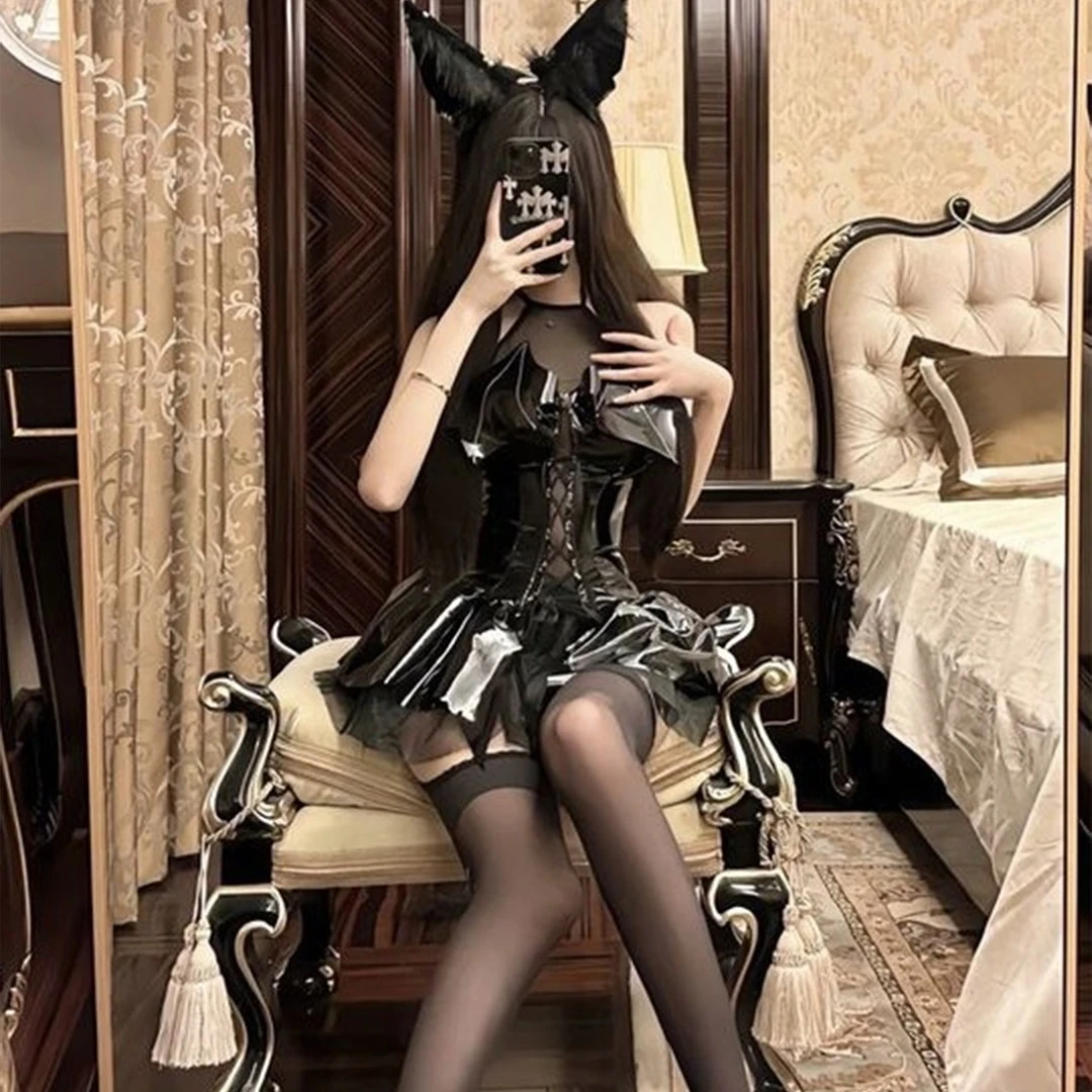 性感暗黑系公主制服jk黑色洛丽塔辣妹服装日系动漫女装战袍套装