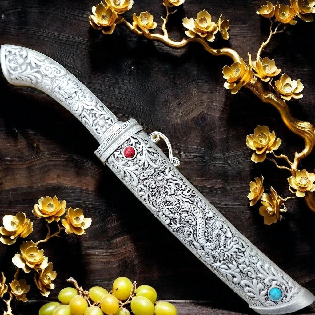 户外刀把玩收藏摆件工艺品藏刀瓜果刀手把肉刀钓鱼露营刀手工刀