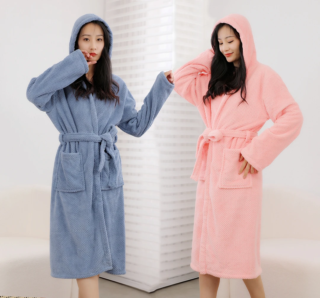 加长速干浴袍带帽吸水厚款成人男女士高档酒店洗澡巾情侣大睡衣