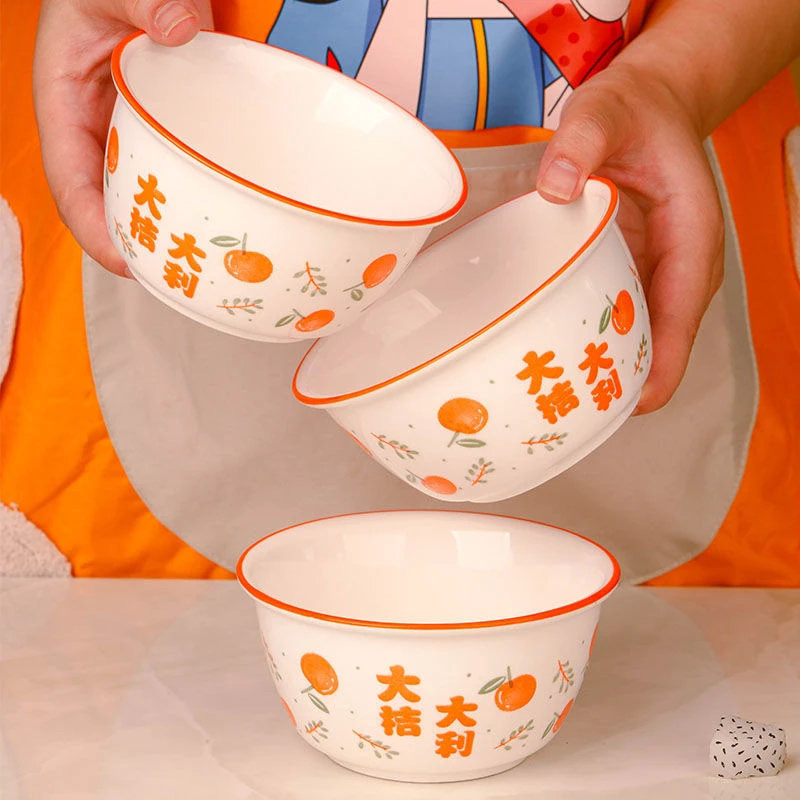 【2/4/6/10个】家用陶瓷米饭碗面碗创意宿舍用沙拉水果碗面碗微波
