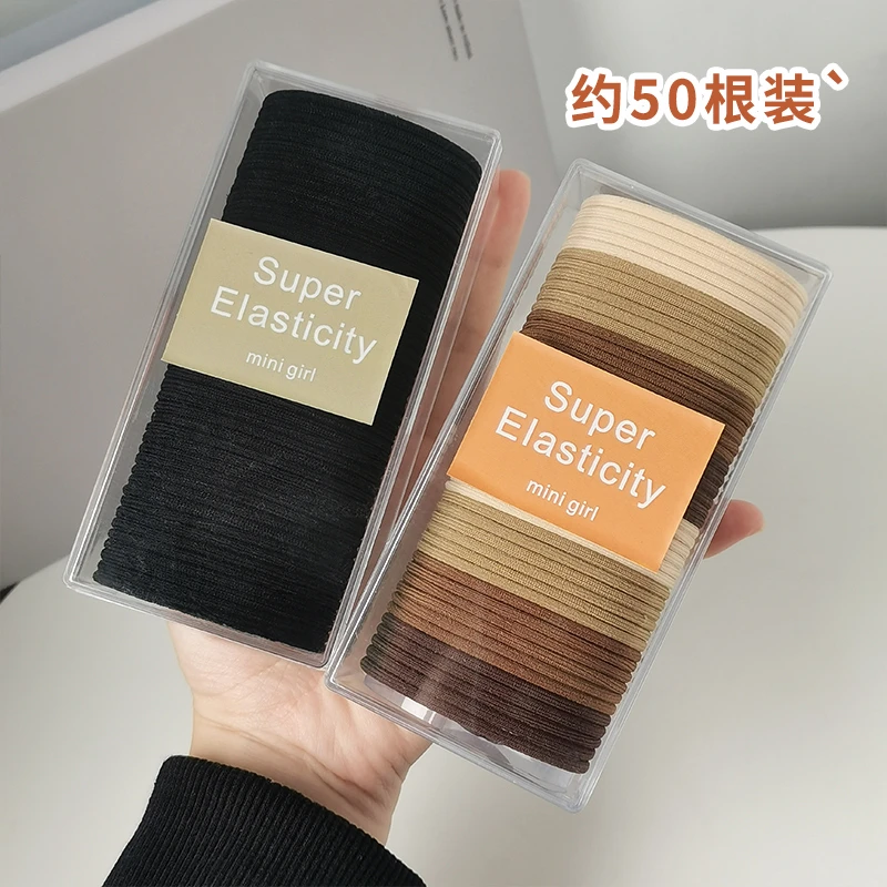 硅胶发饰 简约加粗橡皮筋女扎发绳高弹力不伤发头绳无痕马尾发圈