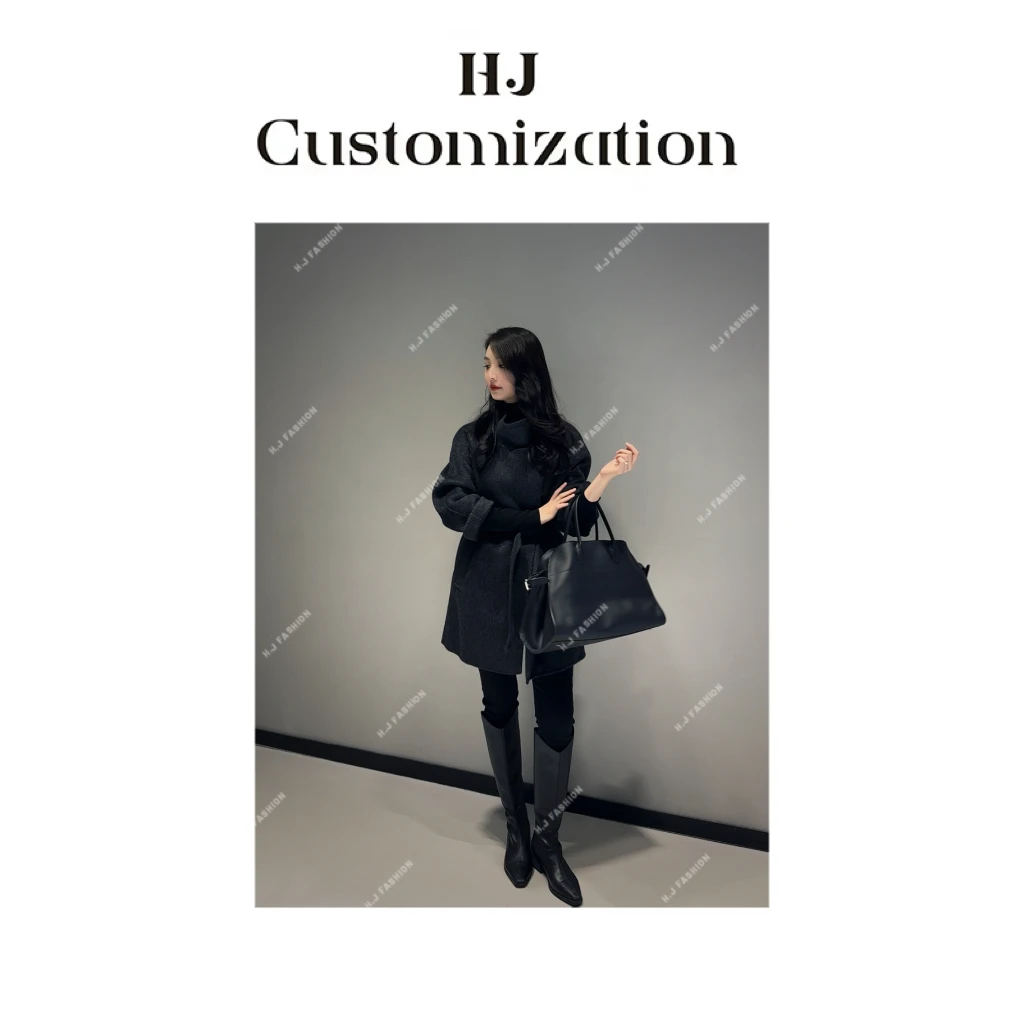 【 H·J 】“维也纳”骆驼绒蚕丝中长款立领大衣8067