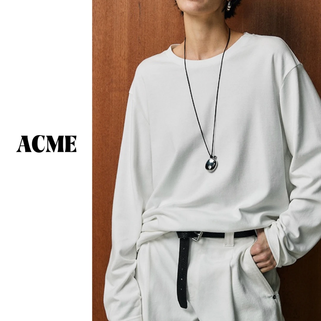 ACME“ROW萬能打底 ”1oo长绒棉柔软针织宽松冰淇凌奶油T恤