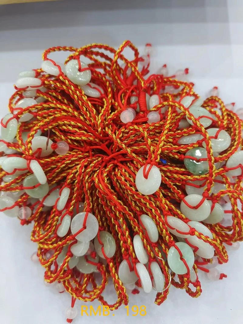 YM712平安扣手绳天然翡翠缅甸A货