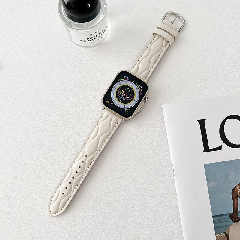 新款苹果iwatch羽绒格纹皮高颜值2代表带限量版applewatch表带