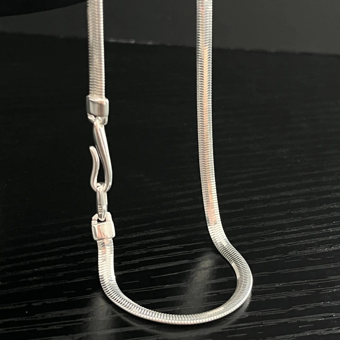 链子925银 轻奢时尚简约蛇骨链经典锁骨链百搭设计感气质重工项链