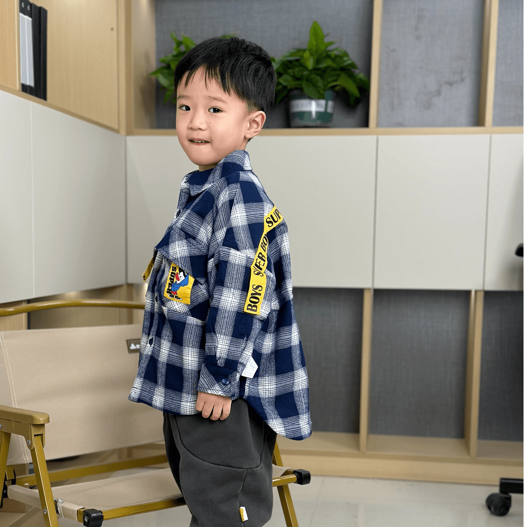 c0955儿童长袖衬衫春秋男童版格子加绒小童格纹宝宝大童秋冬衬衫