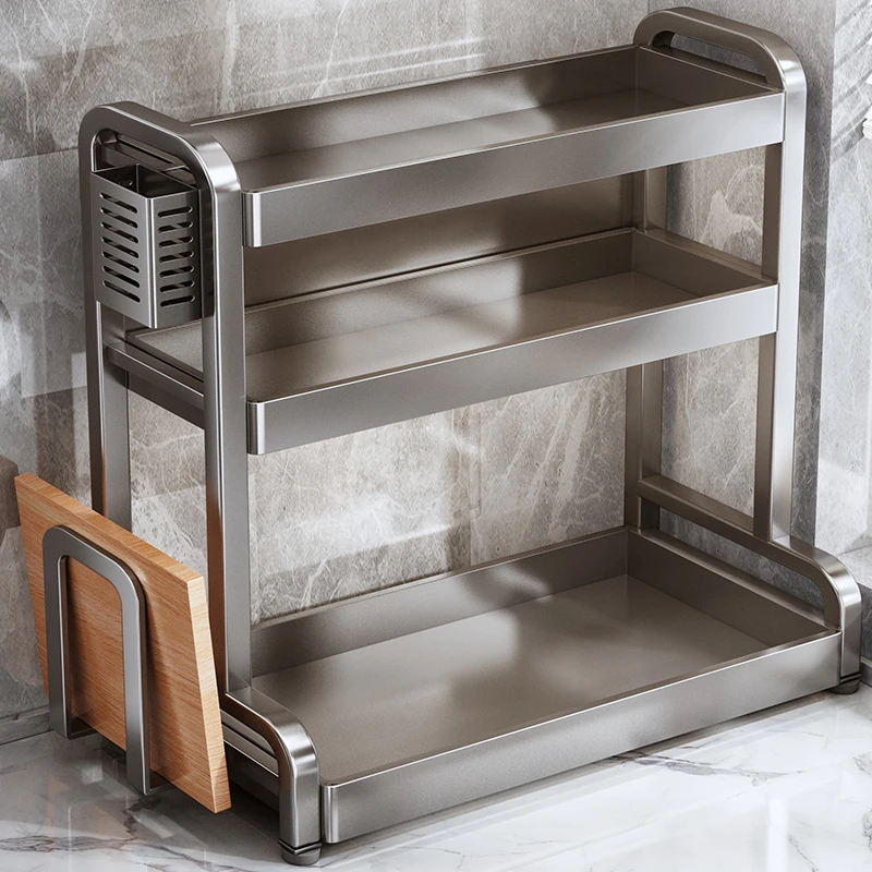 厨房置物架调料架灶台架子家用多功能台面调味品盐调味瓶罐收纳架