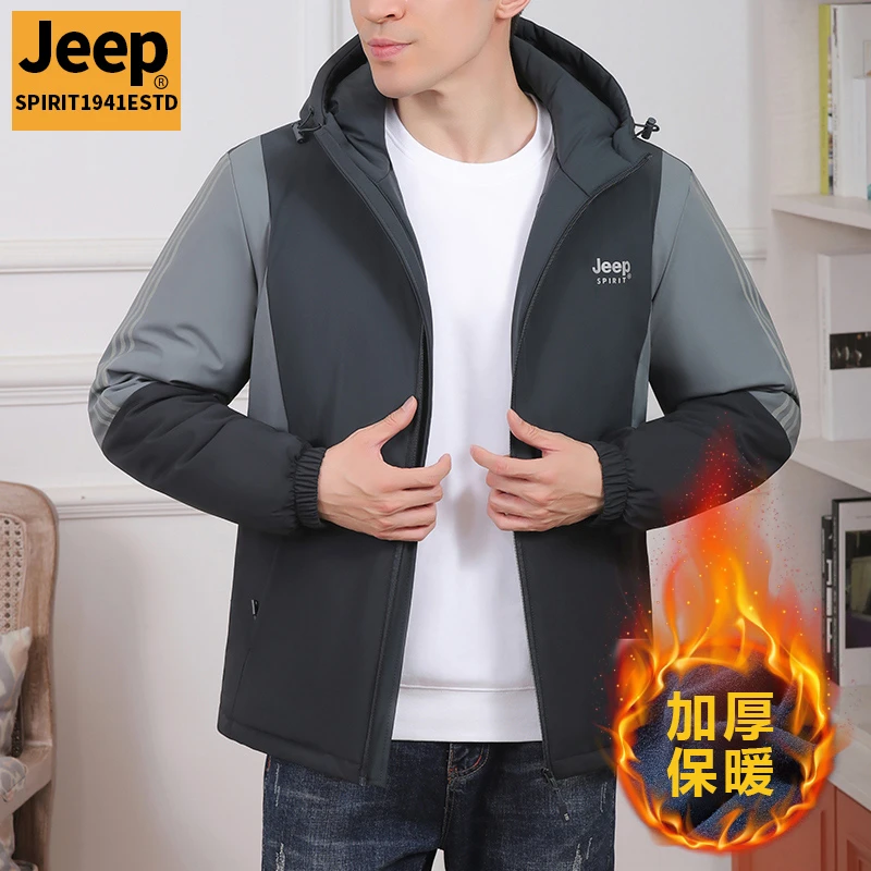 棉服男款冬季2023新款防风加厚大码连帽拼色棉衣男士冬装夹克外套