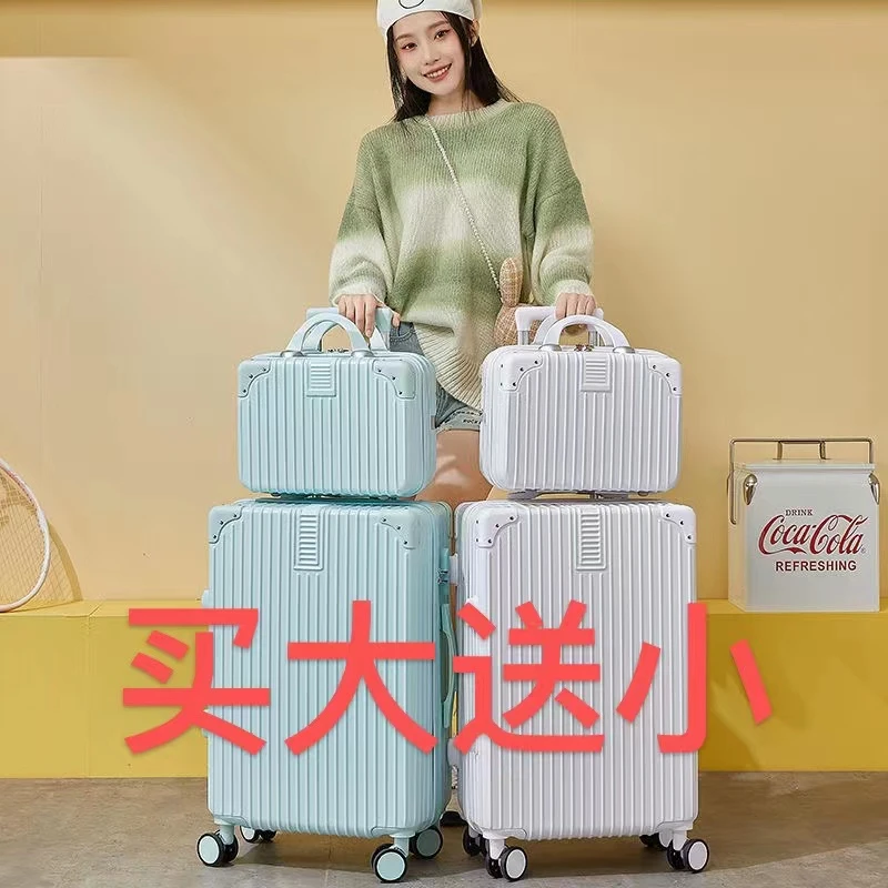 旅行箱行李箱时尚复古拉杆箱密码加厚韩版高颜值轻便防刮小清新款