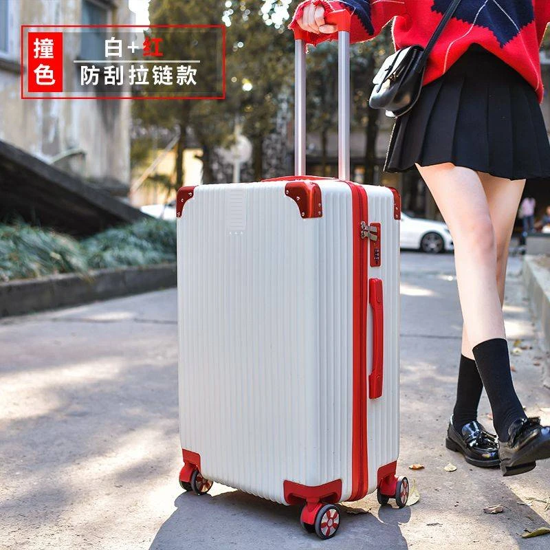 旅行箱旅行行李箱复古网红密码拉杆箱加厚轻便撞色防刮花百搭个性