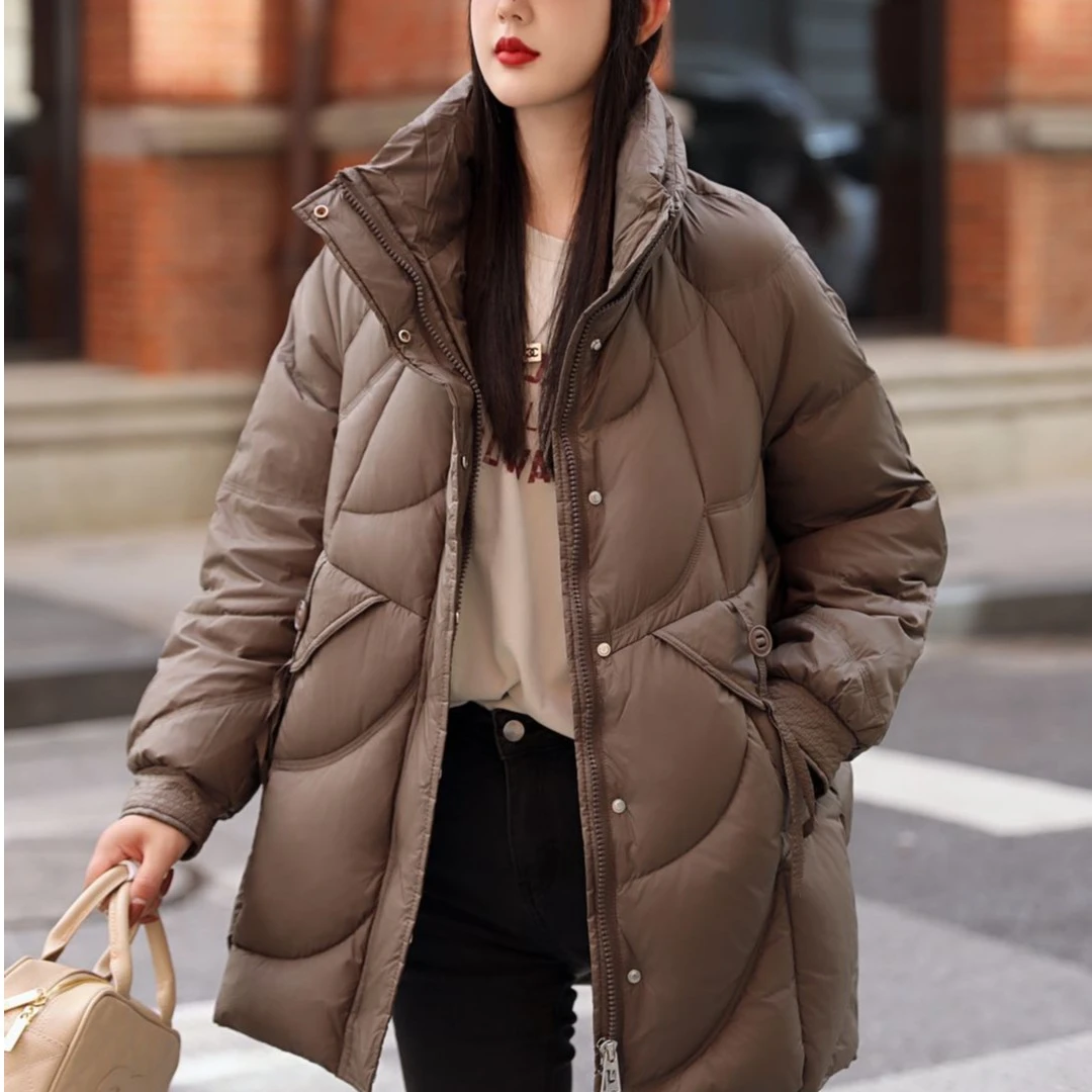 【现货90白鸭羽绒服】雯雯2 国标90白鸭绒 宽松保暖百搭时尚羽绒服！