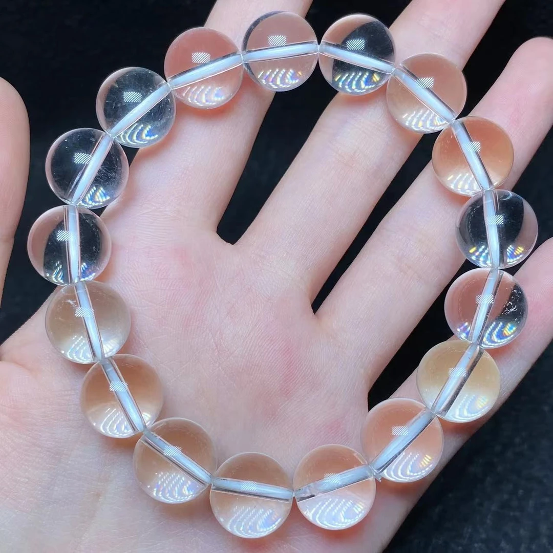 【云上叙】5 T51644-白水晶单圈圆珠手串-12mm（小宝）