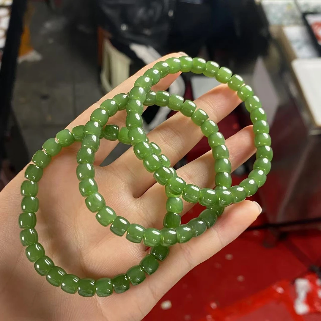 【小宝珠宝】2 5   S81321-和田玉手串-多样性发一件-6.5×5.5mm