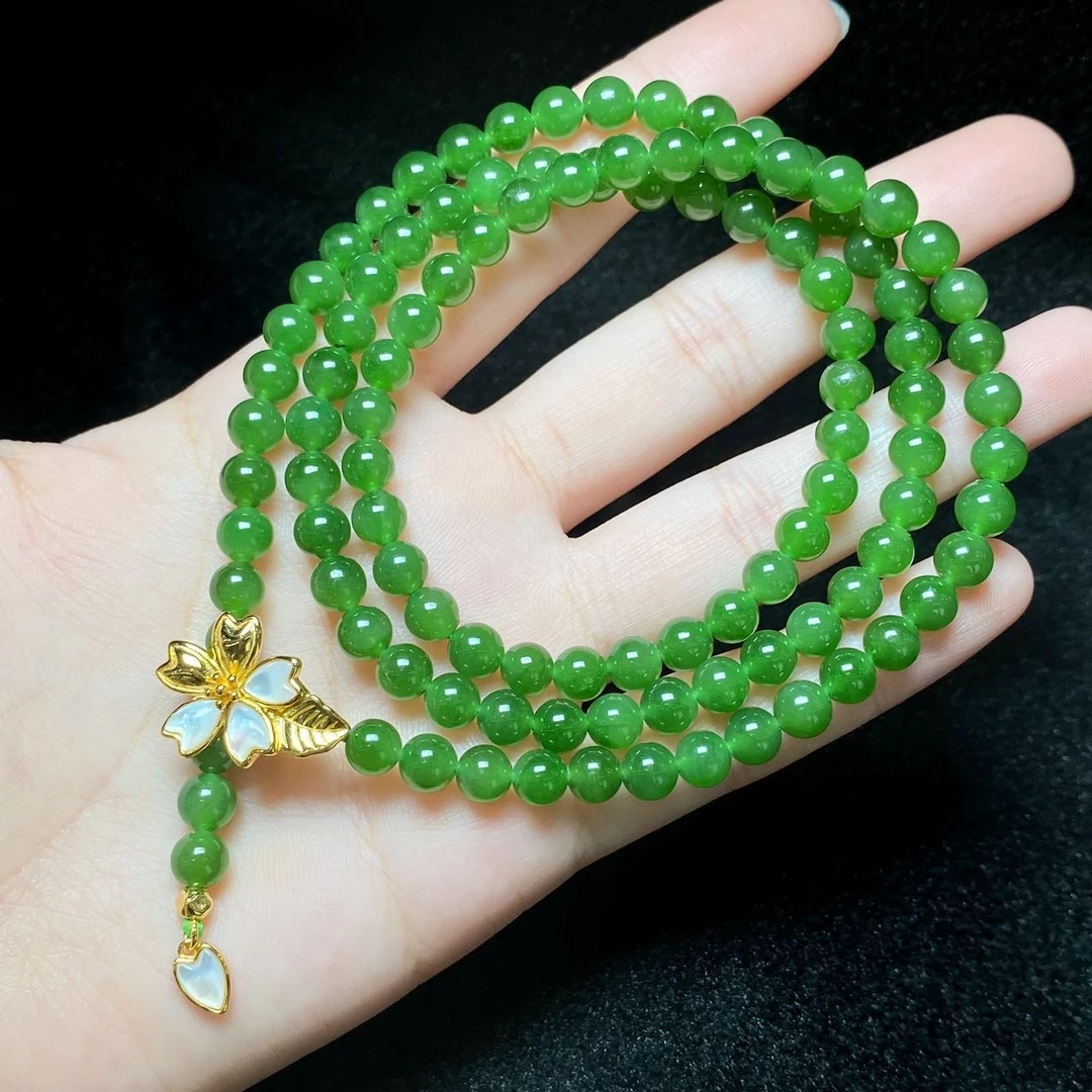 【小宝珠宝】7 T0219-和田玉项链-5.5mm+