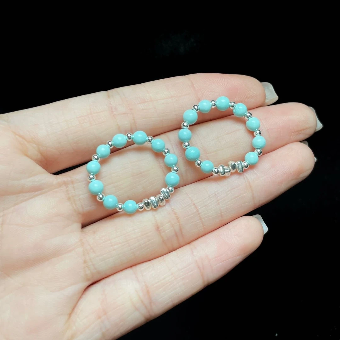 【小宝珠宝】10  T3193-绿松石DIY戒指-多样性发一件-3mm