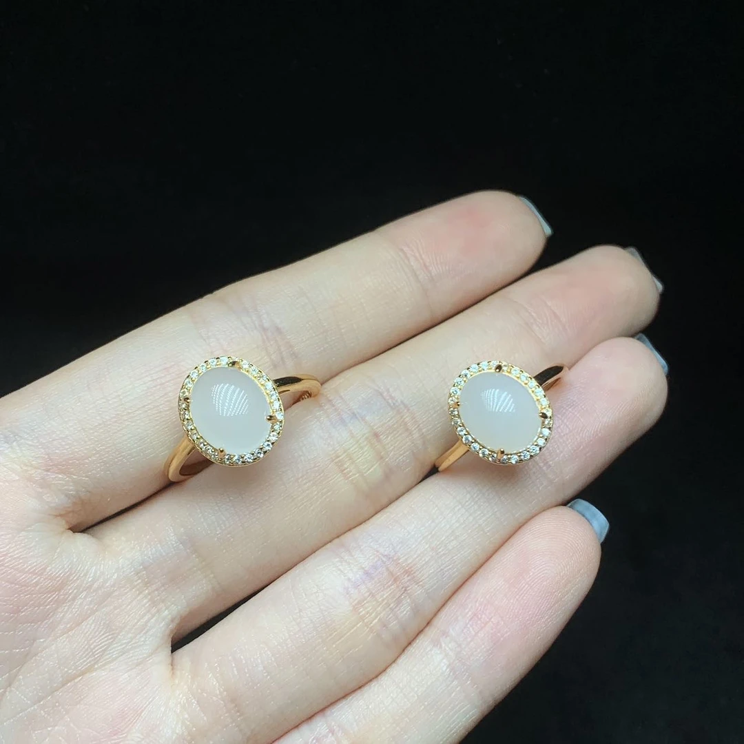 【云上叙】22 T8801-S925银镶和田玉戒指-多样性发一件-9x7mm（小宝）
