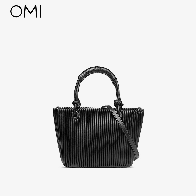 欧米OMI单肩包斜跨包女包2023新款复古条纹手提包小众设计单肩包