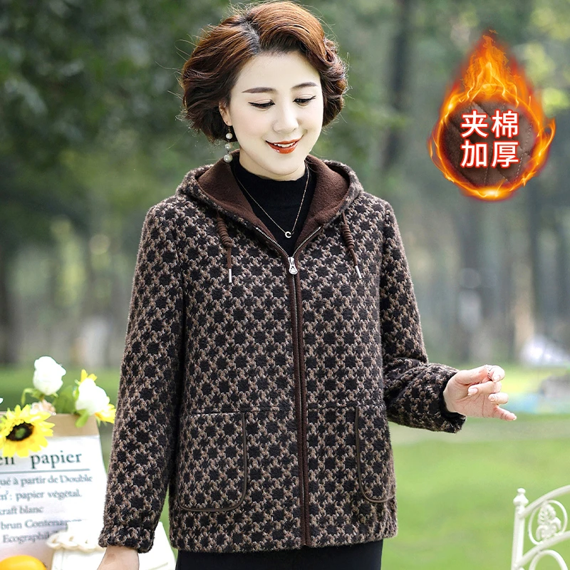 meixuejia/美学家D0266中老年女装秋冬新款宽松显瘦保暖老年外套