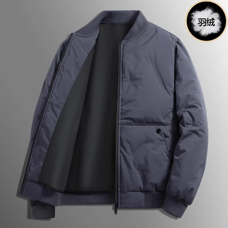 潮牌男装立领羽绒服男士新款秋冬季加厚休闲棒球服夹克外套男