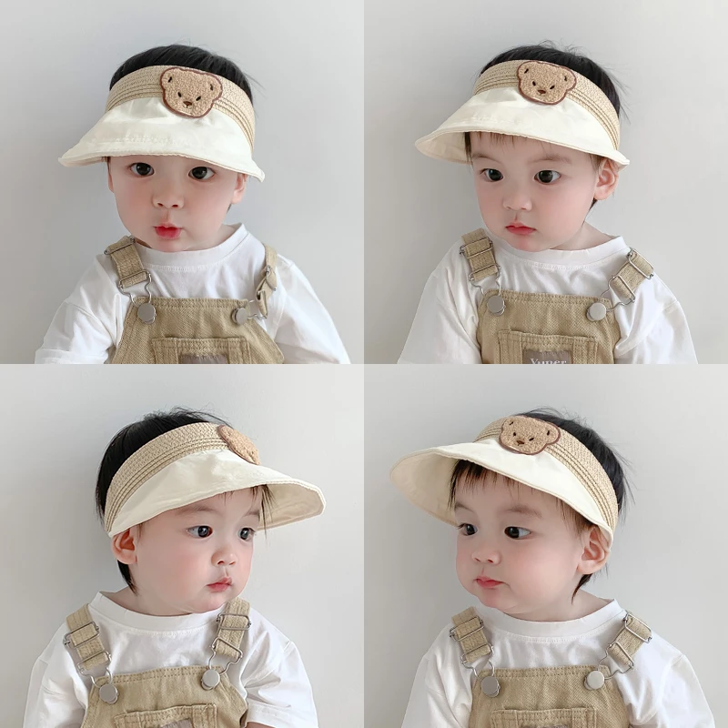 宝宝帽子夏季空顶遮阳帽婴幼儿夏天防晒帽男女童户外沙滩太阳帽潮