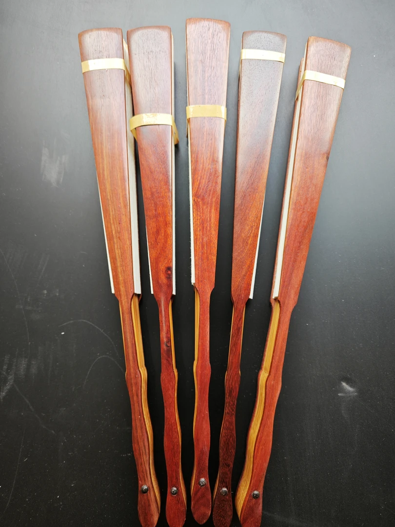 10寸15方红木空白宣纸折扇老料红酸枝宣纸扇子文人扇