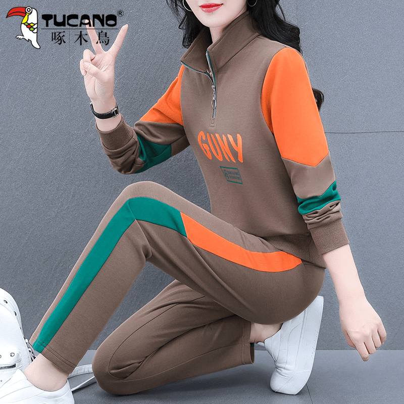 运动套装女2023新款时尚洋气春秋休闲卫衣秋季长袖跑步服两件套