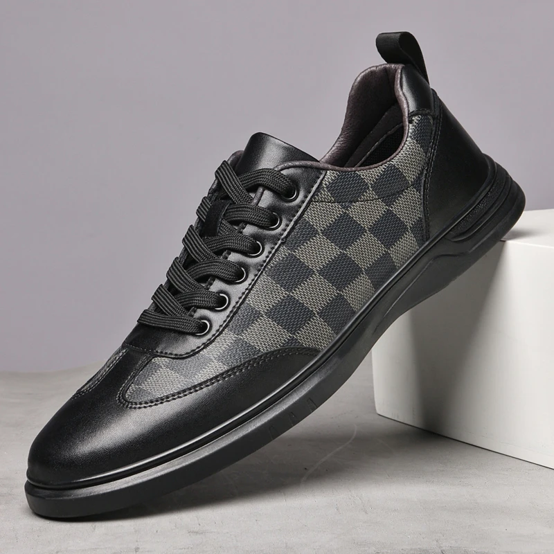 秋冬新款男士皮鞋时尚百搭真皮休闲鞋潮流鞋子