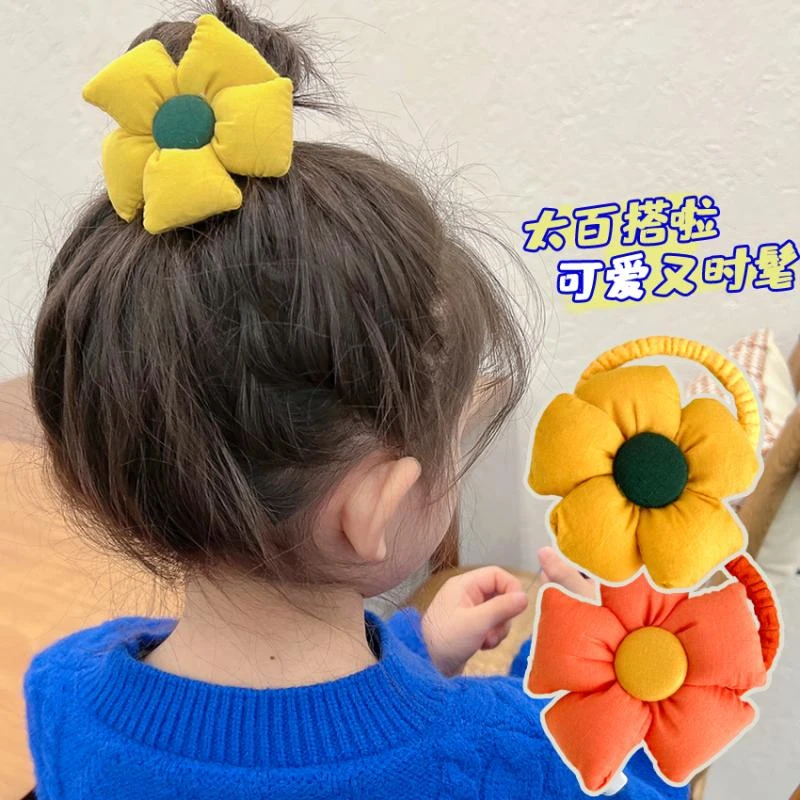 大花朵女童宝宝可爱发圈小女孩扎头发绳不伤发头饰