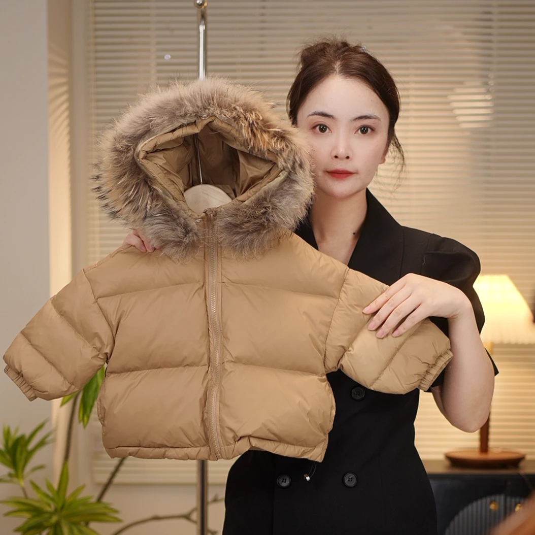 【现货】冬季时尚百搭男童女童经典复古保暖儿童羽绒服352