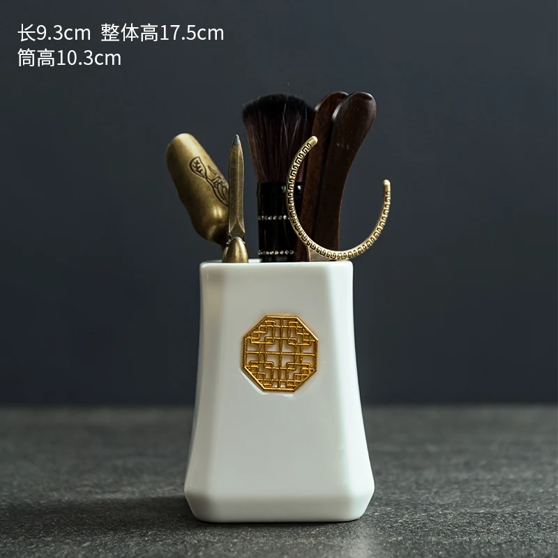 羊脂玉瓷茶道六君子陶瓷茶具家用中式日式高档白瓷