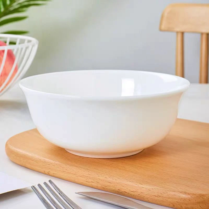 6英寸纯色面碗汤碗4个装 家用新骨瓷饭碗简约高级感餐具