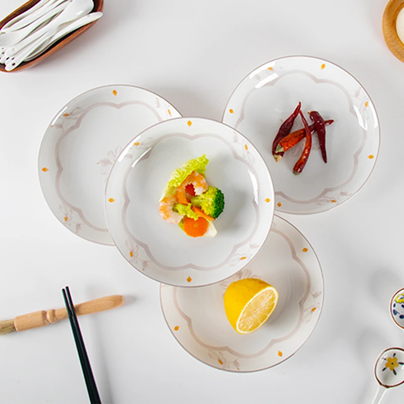 【拍一发六】陶瓷釉下彩8英寸果盘网红家用陶瓷盘子8039